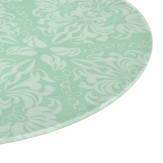 Grünes Damastmuster Schneidebrett (Ecke)