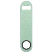 Grünes Damastmuster Speedflaschenöffner (Vorderseite)