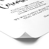 Grünes Delight Eukalyptus Unplugged Zeremony Sign Poster (Ecke)