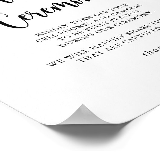 Grünes Delight Eukalyptus Unplugged Zeremony Sign Poster (Ecke)