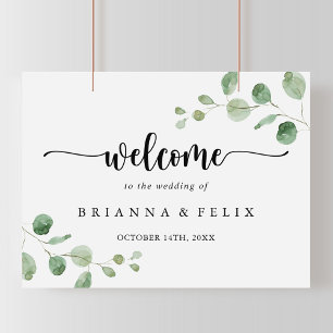 Grünes Delight Eukalyptus Wedding Willkommenszeich Poster