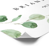 Grünes Delight Eukalyptus Wedding Willkommenszeich Poster (Ecke)