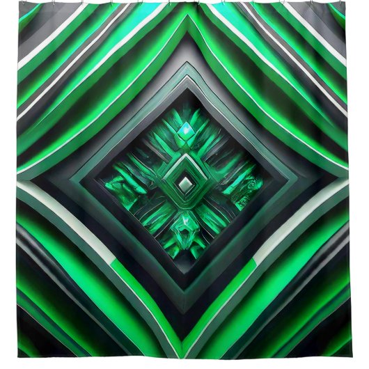 Grünes Design Duschvorhang (Vorderseite)