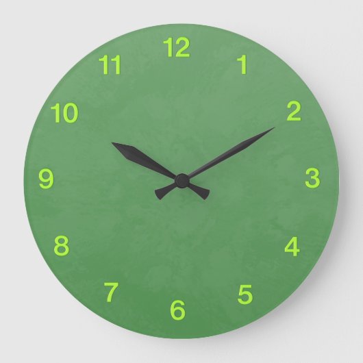 Grünes Design mit grüner Wandleuchte Große Wanduhr (Vorderseite)