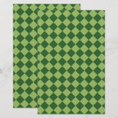 Grünes Diamant-Harlekin-Karo-Muster Briefpapier (Vorne/Hinten)