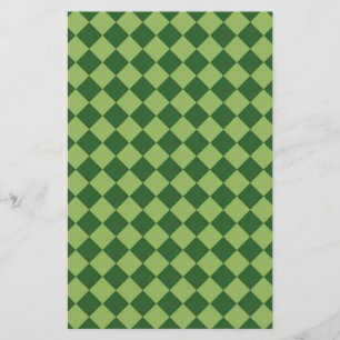 Grünes Diamant-Harlekin-Karo-Muster Briefpapier