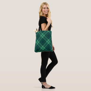 Grünes Diamantmuster Tartan Tote Tag Tasche
