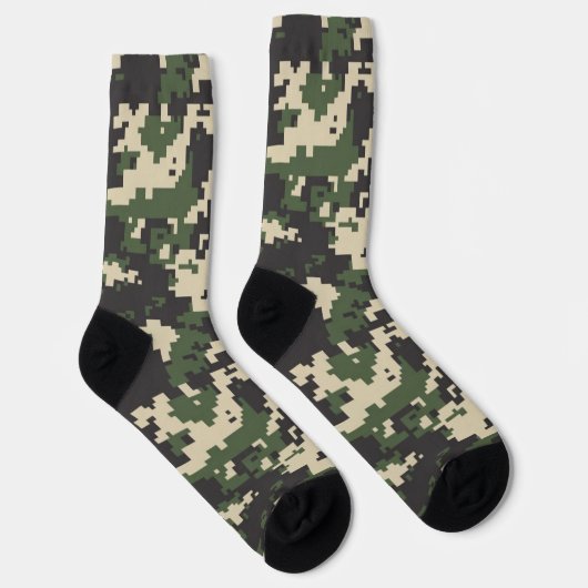 Grünes Digital-Tarnmuster Socken (Rechts)