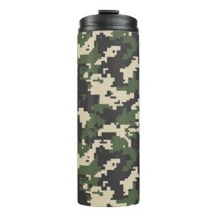 Grünes Digital-Tarnmuster Thermosbecher