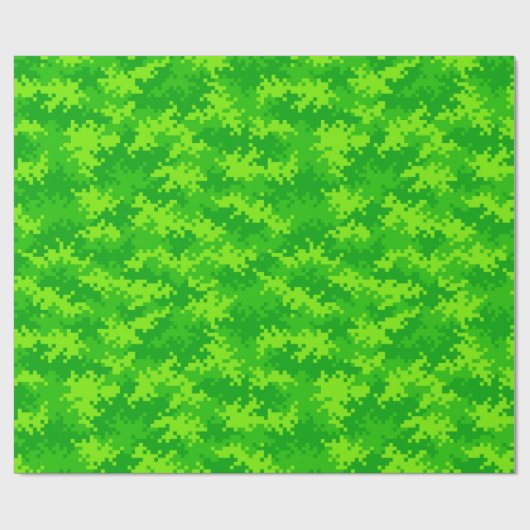 Grünes Digital-Tarnungs-NeonPackpapier Geschenkpapier (Flach)