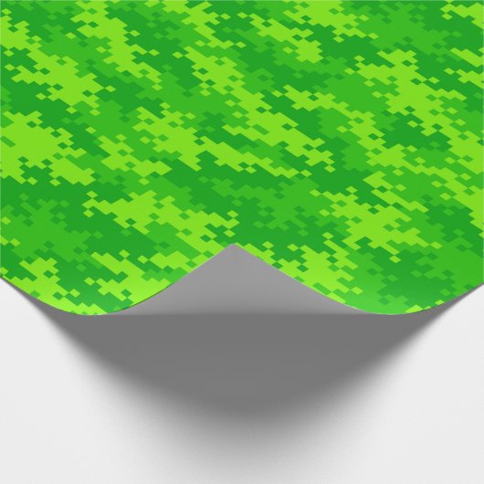 Grünes Digital-Tarnungs-NeonPackpapier Geschenkpapier (Ecke)