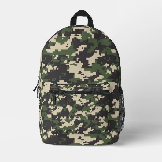 Grünes digitales Tarnmuster Bedruckter Rucksack (Vorderseite)