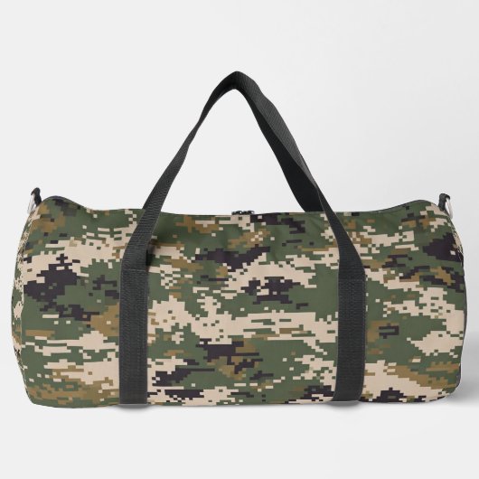 Grünes digitales Tarnmuster Duffle Bag (Vorderseite)