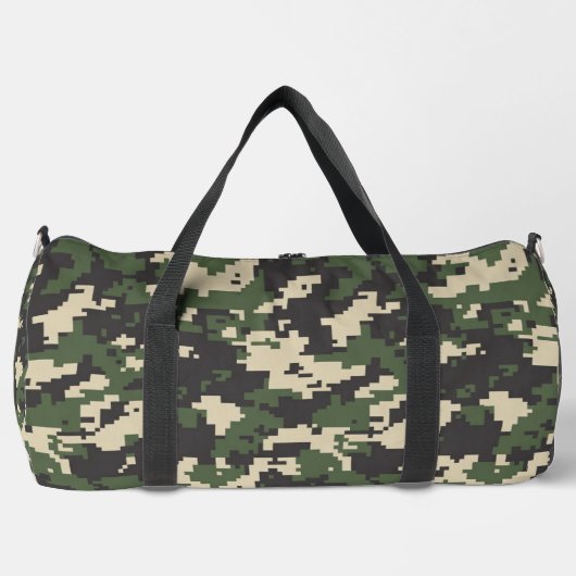 Grünes digitales Tarnmuster Duffle Bag (Vorderseite)