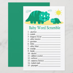 Grünes Dino-Baby-Wortverwirrspiel