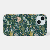 Grünes Dinosaurier-Muster iPhone 15 Hülle (Rückseite (Horizontal))