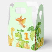Grünes Dinosaurier-personalisiertes Party Geschenkschachtel (Geöffnet)