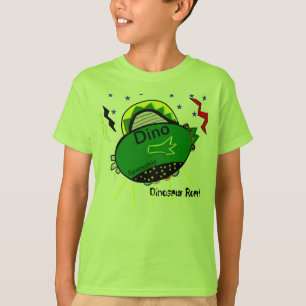 Grünes Dinosaurier-Raumschiff-Brüll-Stars-T-Shirt T-Shirt