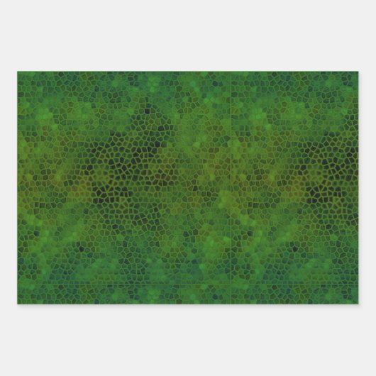 Grünes Dinosaurier Umhüllungspapier Set 3 Geschenkpapier Set (Vorderseite 2)