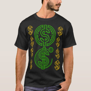 Grünes Dollar-Symbol - Gold-Dollar-Symbol T-Shirt