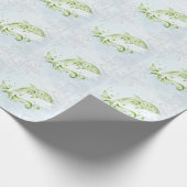 Grünes Dolphin-Hochzeitspapier Geschenkpapier (Ecke)