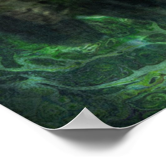 Grünes Drachenposter Poster (Ecke)