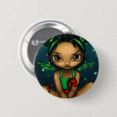 "Grünes Dragonling" Knopf Button (Vorne & Hinten)