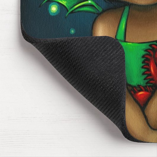 "Grünes Dragonling" Mousepad (Ecke)