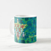 Grünes Dreieck Alien Kaffeetasse (Vorderseite Links)
