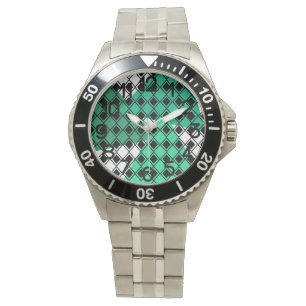 Grünes Dreieck Harlequin Armbanduhr