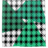 Grünes Dreieck Harlequin Duschvorhang (Vorderseite)