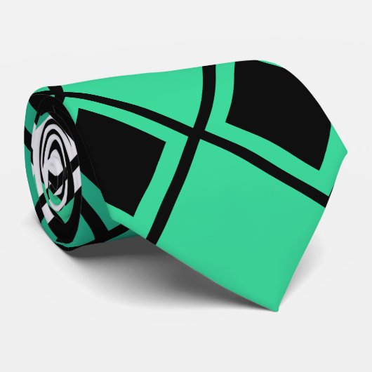 Grünes Dreieck Harlequin Krawatte (Gerollt)