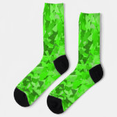 Grünes Dreieckmuster Socken (Linkes Detail)