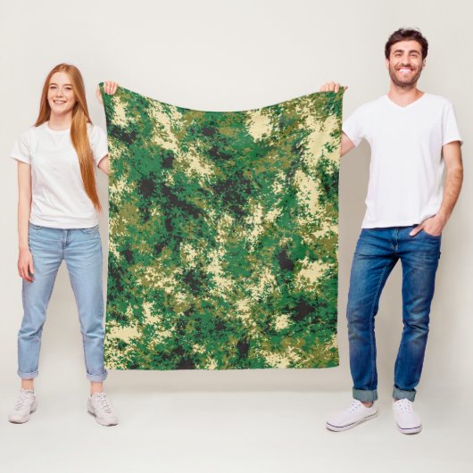 Grünes Dunkelgrau- und Beigedesign Fleecedecke (Beispiel)