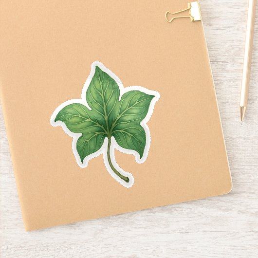 Grünes Efeublatt Botanisch Aufkleber (Notizbuch)