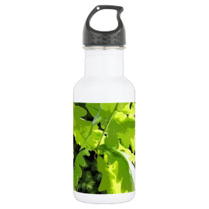 Grünes Eichen-Baum-Blätter Edelstahlflasche