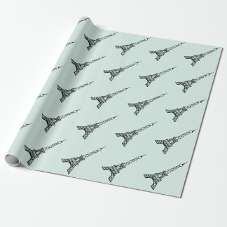 Grünes Eiffelturm-Umschlagpapier Geschenkpapier