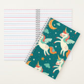 Grünes Einhorn für Kinder 5,5 x 8,5 Notizblock (Innen)