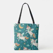 Grünes Einhorn für Kinder Tasche (Rückseite)
