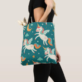 Grünes Einhorn für Kinder Tasche (Von Nahem)