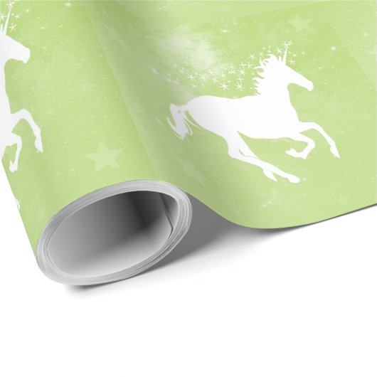 Grünes Einhorn-Hochzeitsbroschüre Geschenkpapier (Rolleneckpunkt)