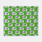 Grünes Eisbär-Musterdesign Fleecedecke (Vorderseite (Horizontal))