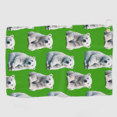 Grünes Eisbär-Musterdesign Golfhandtuch (Horizontal)