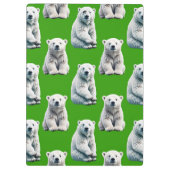 Grünes Eisbär-Musterdesign Klemmbrett (Rückseite)