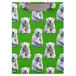 Grünes Eisbär-Musterdesign Klemmbrett