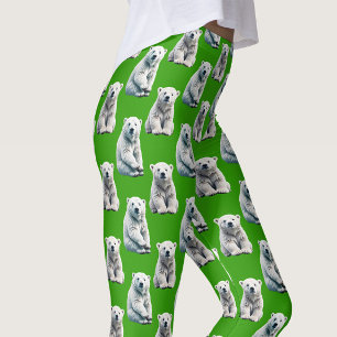 Grünes Eisbär-Musterdesign  Leggings