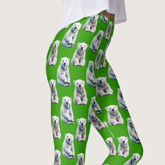 Grünes Eisbär-Musterdesign Leggings