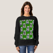 Grünes Eisbär-Musterdesign  Sweatshirt (Vorne ganz)
