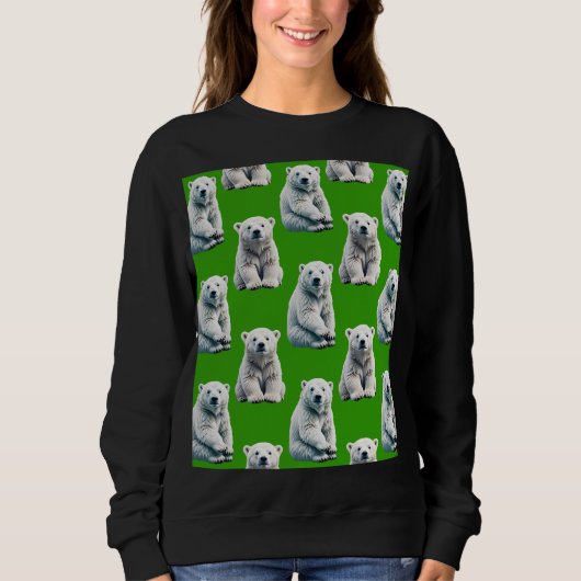 Grünes Eisbär-Musterdesign  Sweatshirt (Vorderseite)