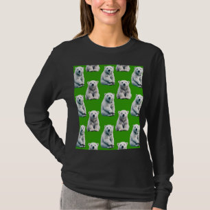 Grünes Eisbär-Musterdesign T-Shirt